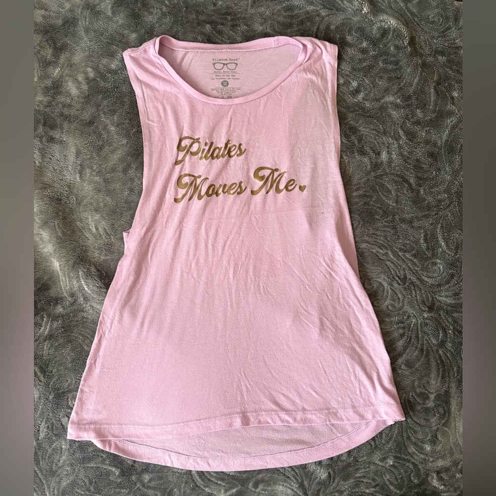 Pilates Nerd Pink Top Size Medium